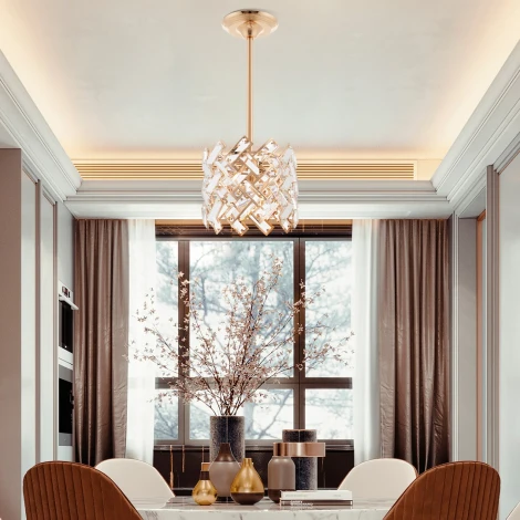 Потолочная люстра хрустальная на штанге Arte Milano Sorrento-7019 377019/1/300/200 GD (220V)