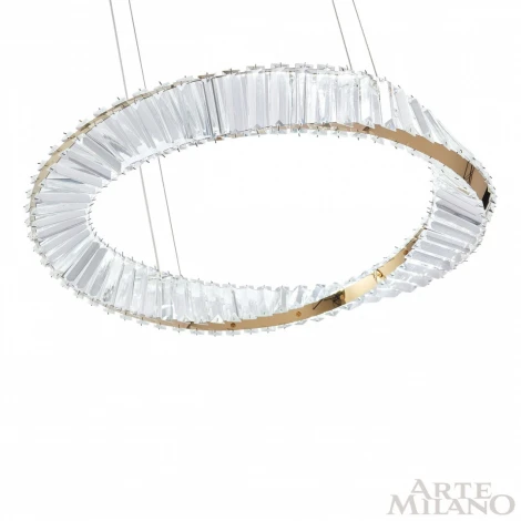 Подвесной светильник Arte Milano Venezia 318311/D600 GD (регулировка яркости, LED, 220V, хрусталь, пульт управления, на тросе, кольцо)