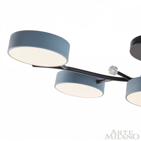 Потолочная люстра на штанге Arte Milano Ferrara 256606/5 Bk/Gr (LED, 220V, круглые)