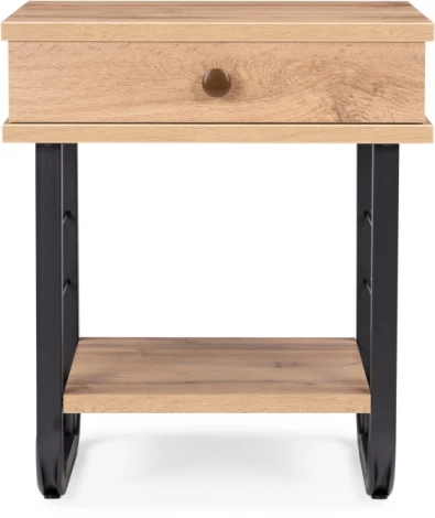 Прикроватная тумба Woodville Малгома черная / дуб вотан 511608