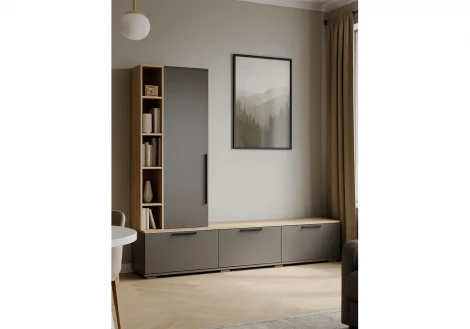 ТВ-тумба Филеста графит / дуб вотан 664893