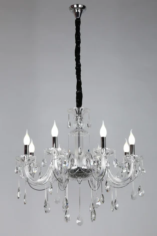 Подвесная люстра Omnilux Valledoria OML-70203-08 (220V, подвески, на цепи, подсвечник, свеча)