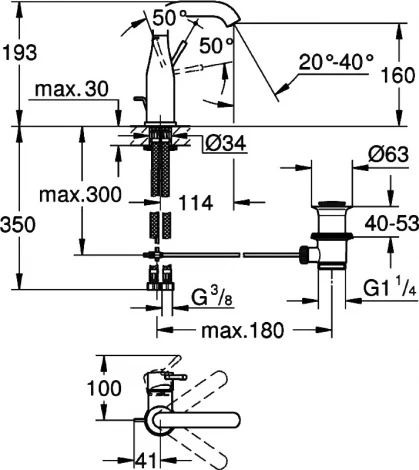 Смеситель Grohe Essence New 23462001 для раковины