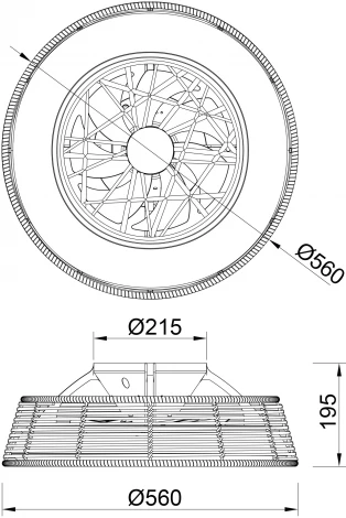 Потолочная люстра светодиодная с вентилятором Mantra Indonesia 8225 (регулировка яркости, 220V, пульт управления, круглые, IP44)