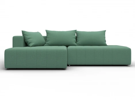 Диван угловой Лига-103 НПБ угол левый (ДСП,Брус,Фанера,Рогожка/Зеленый) Лига Диванов 134813L