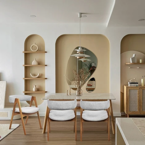 Стул Alan серый букле с ножками цвета орех Bradex Home арт.RF 0819