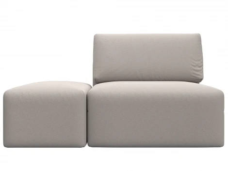 Модули диван и пуф Лига-060 НПБ (ЛДСП,Брус,Фанера,Замша/Бежевый) Лига Диванов 129601