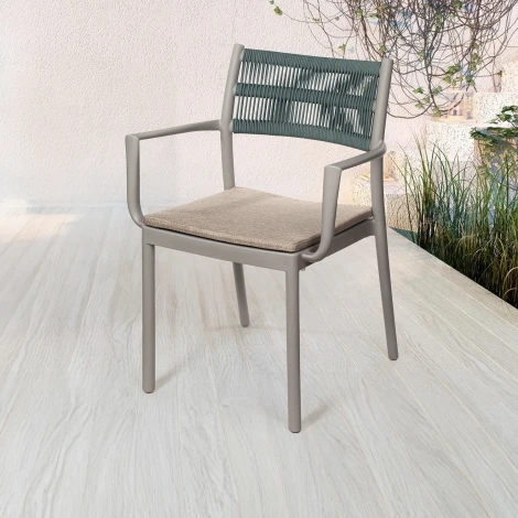 Стул Lars, пластик серый, с подушкой Top Concept арт.22147