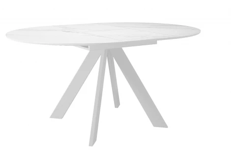 Стол DikLine SKC90 d900 Керамика Белый мрамор/подстолье белое/опоры белые арт.00-00073779