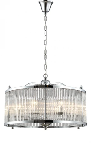 Подвесная люстра Crystal Lux Tadeo SP6 D600 CHROME/TRANSPARENTE (220V, на цепи, круглые)