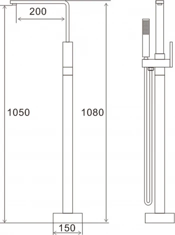 Смеситель Swedbe Spira 4005 напольный