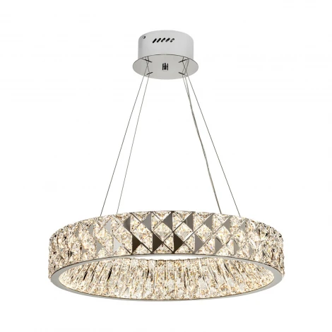 Подвесная люстра светодиодная хрустальная с пультом с регулировкой цветовой температуры Modelux ML.335.600 CR