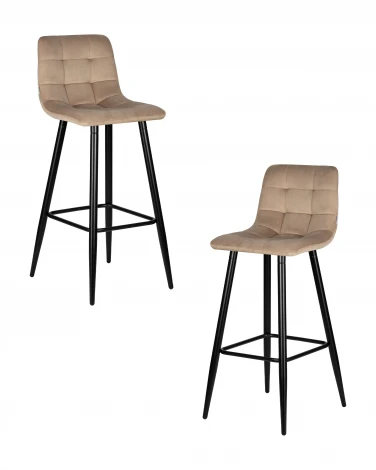 Набор 2 шт стул барный DOBRIN NICOLE (черные матовые ножки, мокко велюр (108-104))