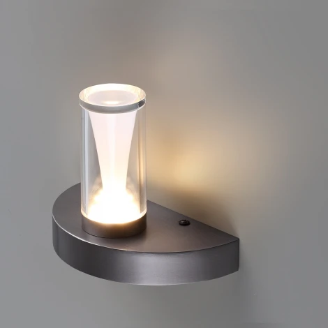 Бра Odeon Light Defance 7143/5WL черный gun powder/акрил/металл IP20 LED 5W 402Лм 3000K 180° 220V