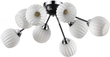 Люстра потолочная Danika 4593/8C хром, черный E27 8*40W