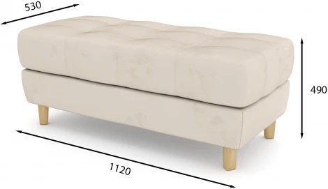 Банкетка Arsko Герберт молочный велюр