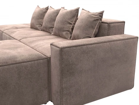 Диван угловой модульный Лига-063 угол правый (ДСП/Пластик/Велюр/Бежевый) Лига Диванов 129793