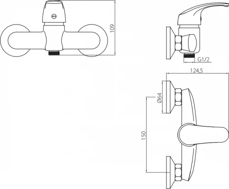Смеситель Damixa RedBlu Palace One 412000000 для душа