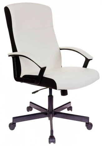Кресло руководителя Бюрократ DOMINUS белый/черный эко.кожа крестовина металл