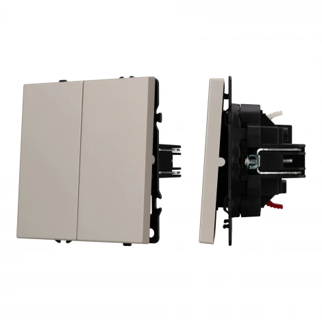 Механизм выключателя двухклавишный непроходной SWT-NOBE-MK02-SFPL-CA (230V, 10A) (Arlight, Кашемир) 059419