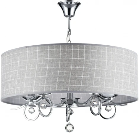 Подвесная люстра Freya Bertrand FR5906-PL-05C-CH (220V, на цепи, узор в клетку)