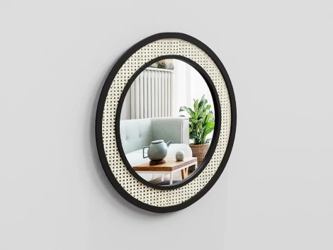 Зеркало Male круглое ОГОГО 821207 (черный, коричневый)