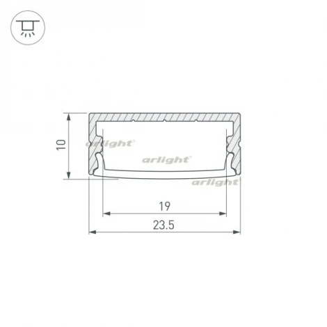 Профиль ARH-WIDE-H10-2000 ANOD (Алюминий) 016142 Arlight