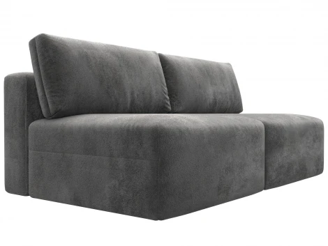 Диван прямой модульный Лига-060 НПБ (ЛДСП,Брус,Фанера/Пластик/Велюр/Серый) Лига Диванов 129458