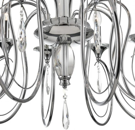 Подвесная люстра Lumion Laoka 8032/10 хром, металл/хрусталь Е14 10*40W 220V (подвески, на цепи, подсвечник, свеча)