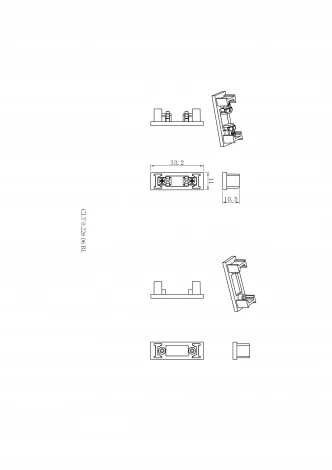 Заглушка для магнитного шинопровода (2 шт.) Crystal Lux UX5 CLT 0.226 06 BL