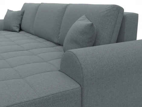 Диван угловой Лига-080 угол правый (ДСП/Пластик/Рогожка/Серый) Лига Диванов 134742