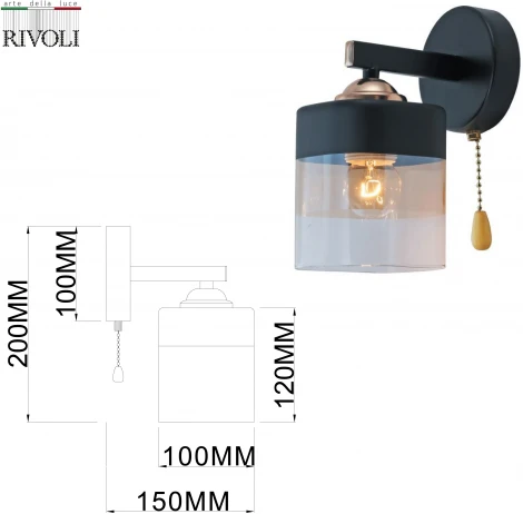 Бра Rivoli Isadora 9133-401 (220V, выключатель)