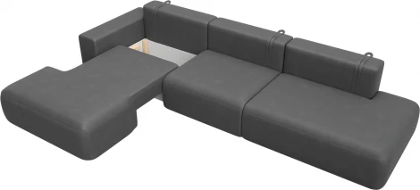 Диван угловой Лига-036 НПБ Модерн Лонг левый угол Лига Диванов (Замша) арт.127761L