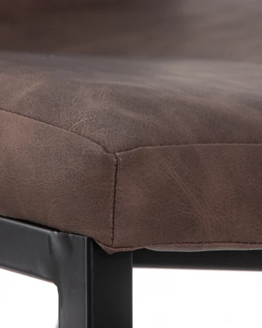 Стул обеденный MARK (черные ножки, коричневая винтажная экокожа (RU-05))