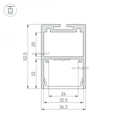 Профиль ARH-LINE-3750A-2000 ANOD (Алюминий) 019615 Arlight