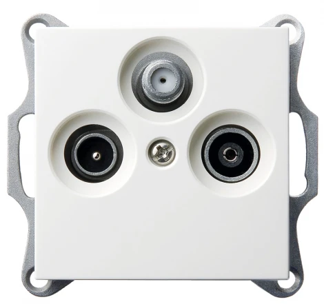 Розетка оконечная TV+SAT + акустическая (белый глянцевый) Jasmart G-Classic G6206W