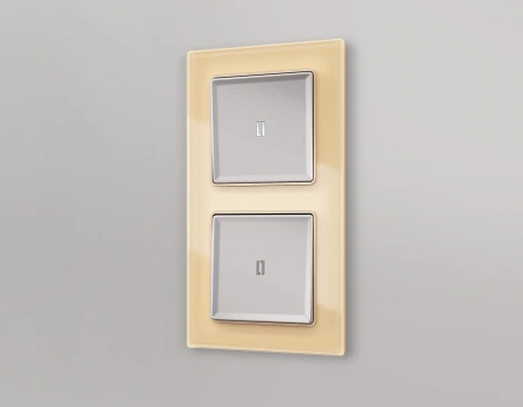 Лицевая панель Ambrella Volt ALFA (Сталь матовый) для 1-клавишных выключателей с подсветкой QUANT AP5020