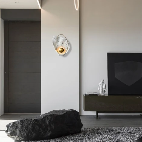 Настенный светильник (бра) Clam белый Мрамор ImperiumLoft Clam01 (133214-22) (LED, 220V)