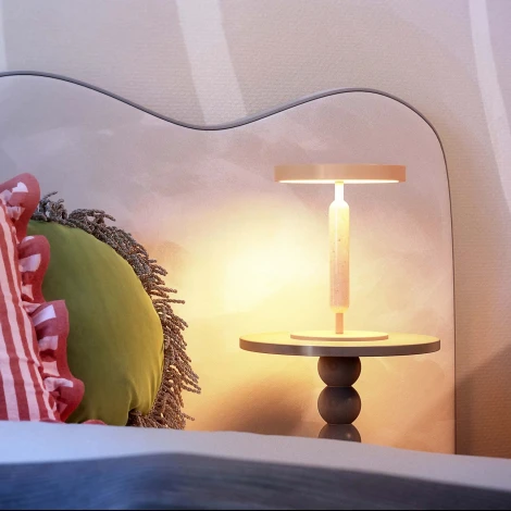 Настольная лампа SP-ALYSS-TAB-R22.5x30-5W Warm3200-MIX (BG-BG, 110 deg, 230V) (Arlight, IP20, Мрамор) 061706