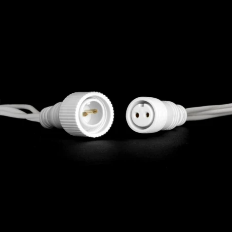 Гирлянда Нить 10м Тепло-Белая 220В, 75 LED, Провод Белый Каучук, IP65