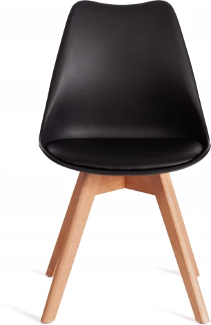 Стул TULIP (mod. 73-1) / 2 шт. в упаковке Tetchair (Дерево,Пластик,Экокожа/Черный) арт.24365
