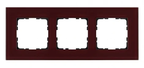 Рамка на 3 поста (гранатовый) Jasmart G-Glass G1003GH