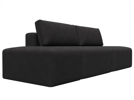 Диван прямой модульный с пуфом Лига-060 НПБ (ЛДСП,Брус,Фанера/Пластик/Замша/Коричневый) Лига Диванов 129666