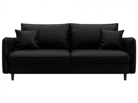 Диван прямой Лига-064 НПБ (ДСП/Дерево/Экокожа/Черный) Лига Диванов 129929