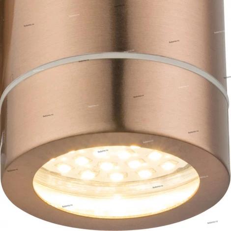 Светильник настенный уличный светодиодный Globo Perry, 2 лампы, медь с серым и прозрачным