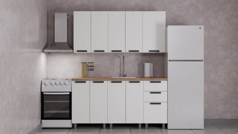 ГК Аленушка 1,6м Лаванда Молочный/Молочный,скоба черный,сонома