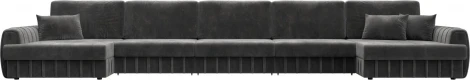 Диван П-образный Лига-057 НПБ МегаЛонг Лига Диванов (Велюр) арт.129364