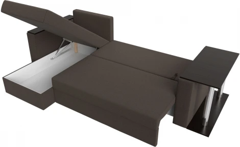 Диван угловой Атланта Лайт левый угол (Коричневый/Рогожка) Лига Диванов арт.121163L