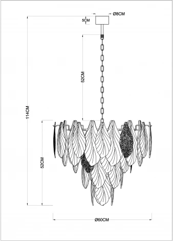 Подвесная люстра Arte Lamp Felicita A4080LM-12GO (220V, на цепи)