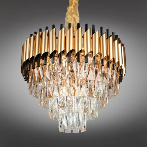 Подвесная люстра Omnilux 819 OML-81903-12 (220V, хрусталь, на цепи, круглые)